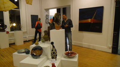 Main gallery "FLY" art exhibit withThe Clayworker's Guild of Illinois