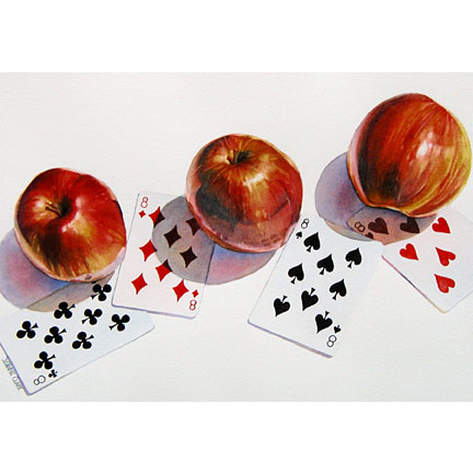 "apples & eights" watercolor