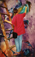 Susanne Clark in her studio