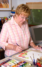 Susanne Clark in her studio